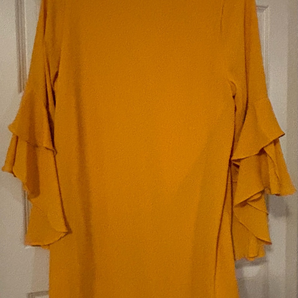 Gianni Bini Yellow Long Sleeve Dress - Picture 3 of 3